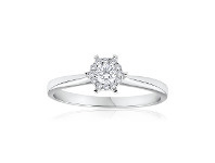 Shiels 18ct White Gold Ring with 0.25 Carats of Claw Set Diamonds offer