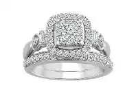 Shiels 9ct White Gold 0.80 Carat Diamond Bridal 2 Ring Set offer