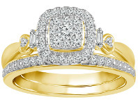 Shiels 9ct Yellow Gold 1/3 Carat Diamond Bridal 2-Ring Set offer