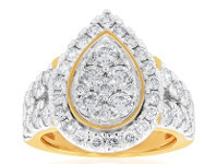 Shiels 9ct Yellow Gold 3 Carat Diamond Ring with Brilliant Cut Diamonds offer
