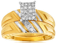 Shiels 9ct Yellow Gold 2-Ring Diamond Bridal Set with 0.20 Carat of Diamonds offer