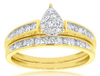 Shiels 9ct Yellow Gold 2 Ring Bridal Set with 0.5 Carats of Brilliant Cut Diamonds offer