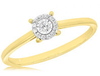 Shiels 9ct Yellow Gold Diamond Ring offer