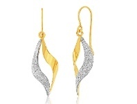 Shiels 9ct Yellow Gold Silver Filled Stardust Twist Drop Earrings offer
