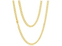 Shiels 9ct Yellow Gold Silver Filled Flat 55cm Curb Chain offer
