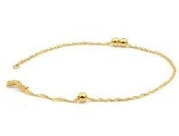 Shiels 9ct Yellow Gold Silver Filled Singapore Ball 19cm Bracelet offer