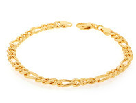 Shiels 9ct Silverfilled Yellow Gold Figaro 19cm 150 Gauge Bracelet offer