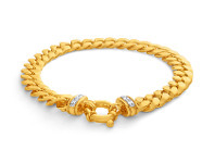 Shiels 9ct Yellow Gold Silver Filled Zirconia Curb Bracelet offer