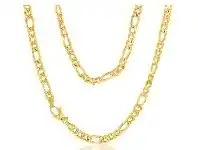 Shiels 9ct Silverfilled Yellow Gold Figaro 45cm 150 Gauge Chain offer
