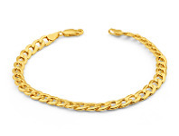 Shiels 9ct Yellow Gold Copperfilled 21cm Curb Bracelet 150 Gauge offer