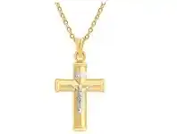 Shiels 9ct Yellow Gold Silver Filled Two Tone Pendant offer