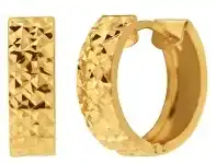 Shiels 9ct Yellow Gold Diamond Cut 12mm Hoop Earrings offer