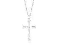 Shiels 9ct White Gold Fancy Cross Pendant offer