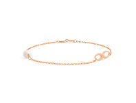 Shiels 9ct Rose Gold Freshwater Pearl and Infinity 19cm Bracelet offer