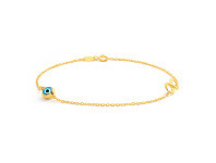 9ct Yellow Gold 'Evil Eye' and Infinity 19cm Bracelet