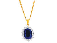 Shiels 'Princess Kate' 9ct 2.30 Carat Natural Sapphire & 1/2 Carat Diamond Pendant offer