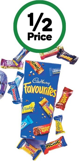 Woolworths Cadbury favourites 820g offer