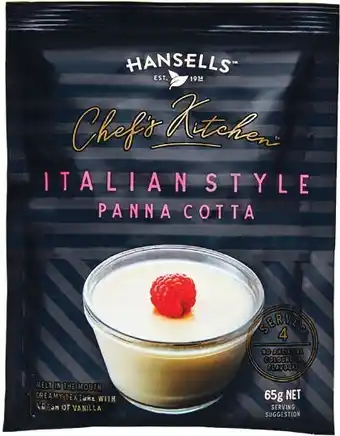 Woolworths Hansells chef’s kitchen panna cotta 65g offer