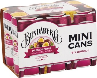Woolworths Bundaberg mini cans 6 x 200ml offer