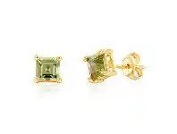Shiels 9ct Yellow Gold Peridot Square Studs offer
