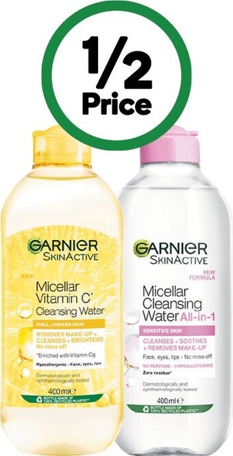 Woolworths Garnier micellar cleansing water 400ml offer