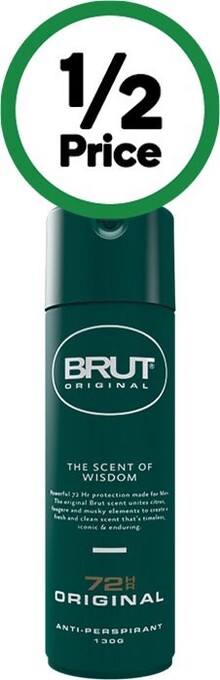 Woolworths Brut anti-perspirant 72 hour deodorant 130g offer