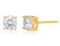Shiels 9ct Yellow Gold Cubic 6mm Zirconia Round Studs offer