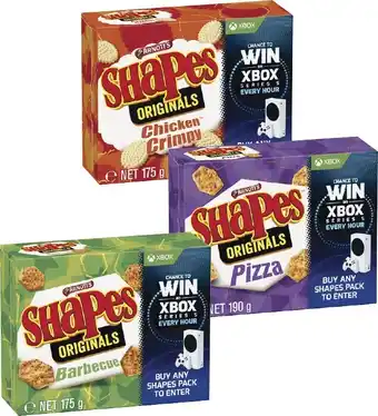 Woolworths Arnott’s shapes 160-190g, arnott’s mini bites 140g or arnott’s fully loaded 130g offer