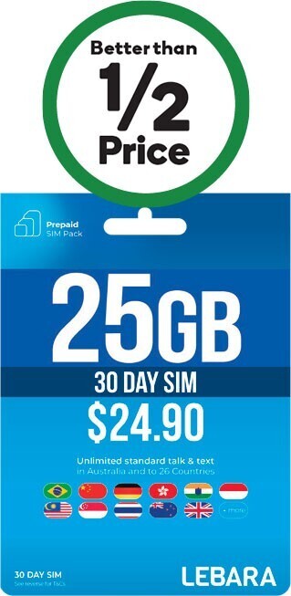 Woolworths Lebara starter kit xsδ offer