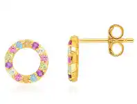 Shiels 9ct Yellow Gold Rainbow Gemstone Studs offer