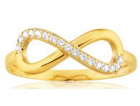 Shiels 9ct Yellow Gold Cubic Zirconia Infinity Ring offer