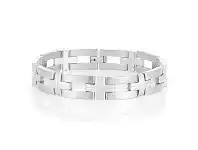 Shiels Stainless Steel Cross Patterned Gents Bracelet offer