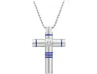 Shiels Forte Stainless Steel Cubic Zirconia Pendant with 50cm Chain offer