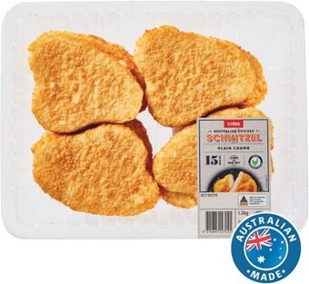 Coles Coles rspca approved chicken schnitzel plain crumb 1.2kg offer