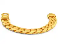 Shiels 9ct Yellow Solid Gold Heavy Curb 24cm Bracelet 650 Gauge offer