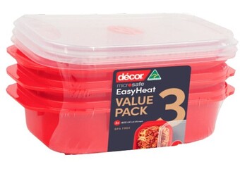 Coles Décor microsafe easy heat containers 3 pack 900ml offer