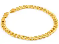 Shiels 9ct Yellow Gold Copper Filled 19cm Curb Bracelet 150Gauge offer