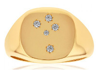 Shiels 9ct Yellow Gold Zirconia Southern Cross Set Gents Ring offer
