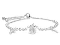Shiels Sterling Silver Cross and Medallion Slider Bracelet offer
