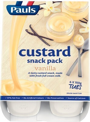 IGA Pauls vanilla or chocolate custard snack pack 6x150g offer