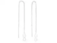 Shiels Sterling Silver Infinity Drop Threader Earrings offer