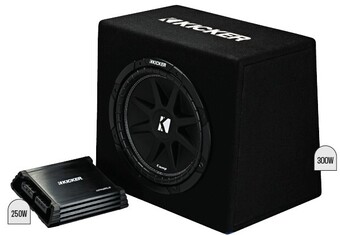 Autobarn Kicker 12” subwoofer in custom ported enclosure & amp offer