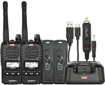 Autobarn Gme 2w/0.5w 80ch uhf cb handheld radio twin pack offer
