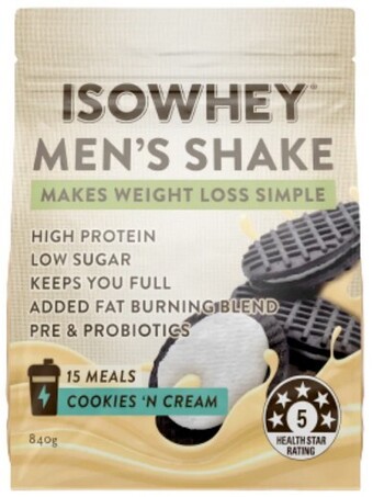healthylife Isowhey mens shake cookies & cream 840g offer