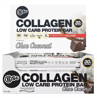 healthylife Bsc collagen protein bar 60g choc coconut box offer