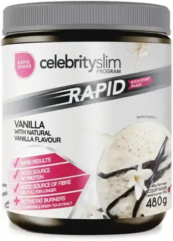 healthylife Celebrity slim rapid vanilla shake 480g offer