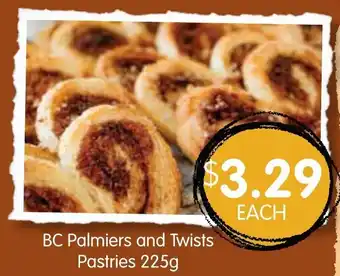 BC Palmiers and Twists Pastries 225g