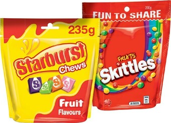IGA Skittles or Starburst Chews Funsize Pack 190-235g Selected Varieties offer