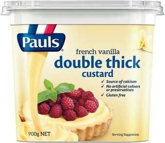 IGA Pauls French Vanilla or Rich Chocolate Double Thick Custard 900g offer