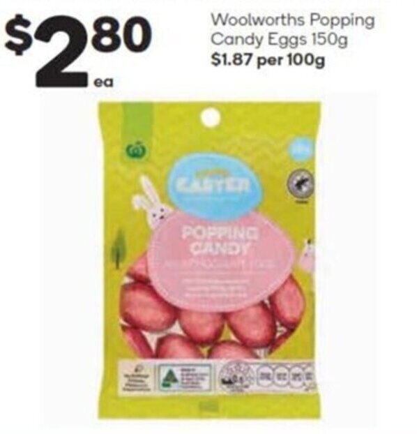 Woolworths Popping Candy Eggs 150 g offer at Woolworths